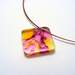 Bold Blossom Pink and Yellow Pendant 6mm Dia 1