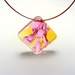 Bold Blossom Pink and Yellow Pendant 6mm Dia 5