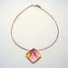Bold Blossom Pink and Yellow Pendant 6mm Dia 6