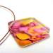 Bold Blossom Pink and Yellow Pendant 6mm Dia 7