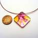 Bold Blossom Pink and Yellow Pendant 6mm Dia 8