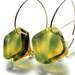 Bold Blossom Green and Yellow Earrings 6mm Dia 6