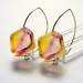 Bold Blossom Pink and Yellow Earrings 6mm Dia 1