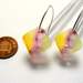 Bold Blossom Pink and Yellow Earrings 6mm Dia 7