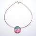 Alliums Green - Fushia Pink 6mm Small Circle Pdt on Col wire 6