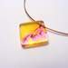 Bold Blossom Pink and Yellow Pendant 6mm dia two 1